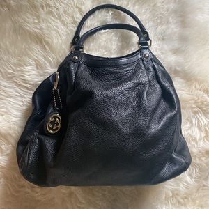 Gorgeous Large Black Leather Gucci Handbag
